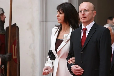 Seimo pirmininkas Arūnas Valinskas su žmona Inga