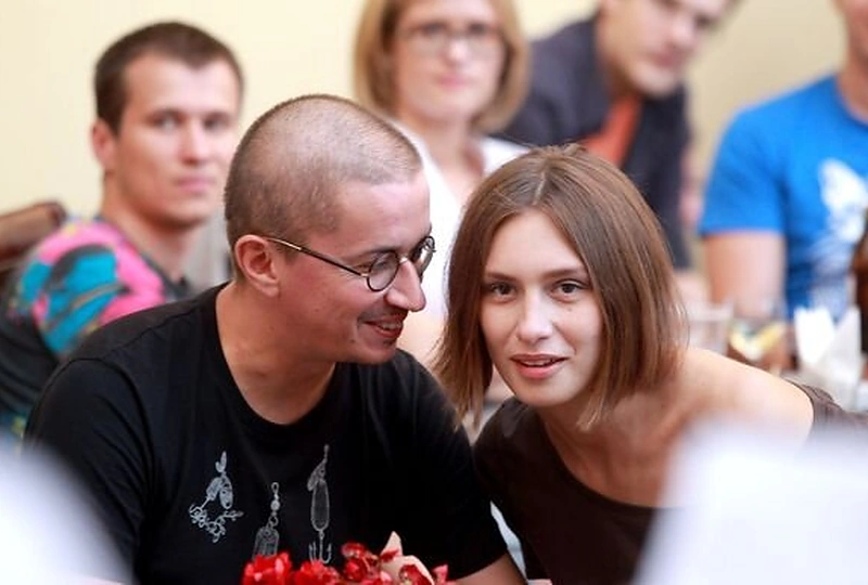 Aleksandras Pogrebnojus ir jo draugė Monika Račiūnaitė