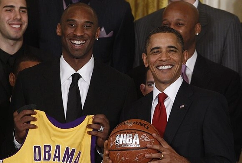 Kobe Bryantas ir JAV prezidentas Barackas Obama