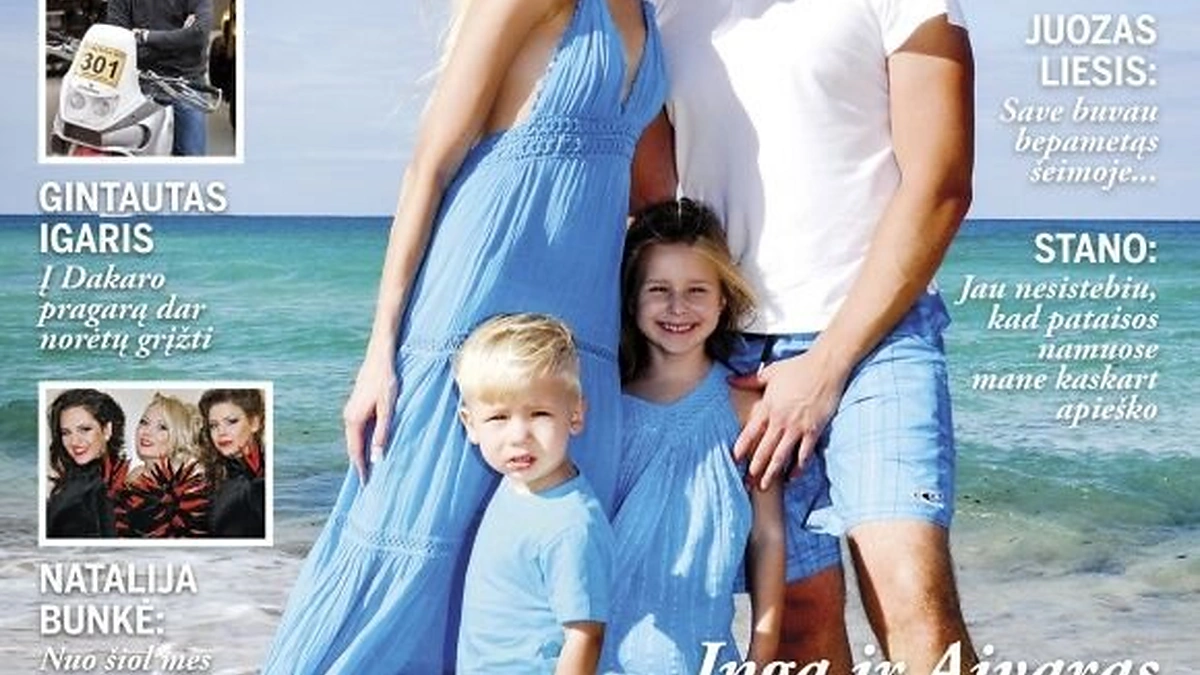 Inga Stumbrienė su vyru Aivaru ir vaikais