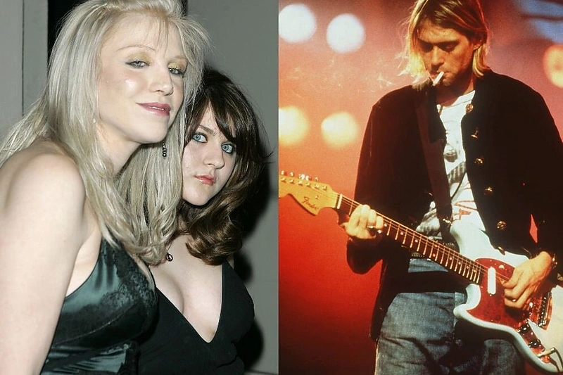 Courtney Love, Frances Bean Cobain (centre) ir Kurtas Cobainas