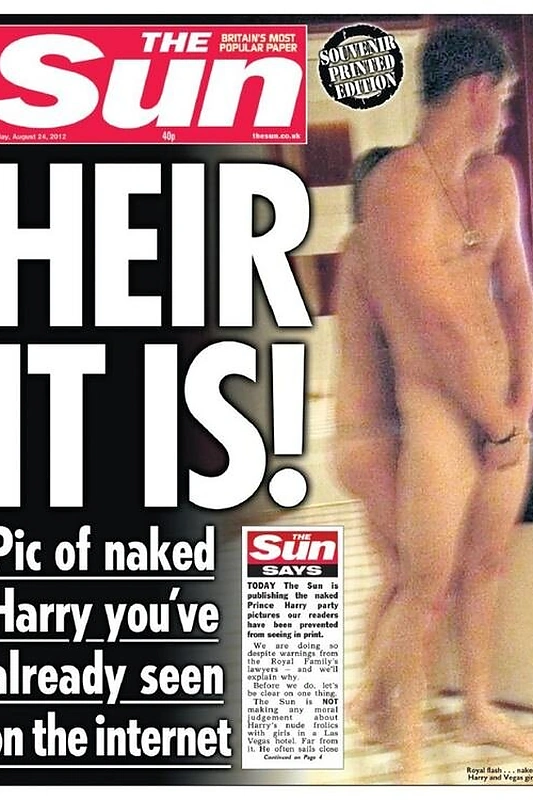 „The Sun“ nutarė išspausdinti nuogo princo Harry nuotraukas