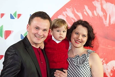 Giedrius Leškevičius su žmona Gina ir sūnumi Faustu / Viganto Ovadnevo nuotr.