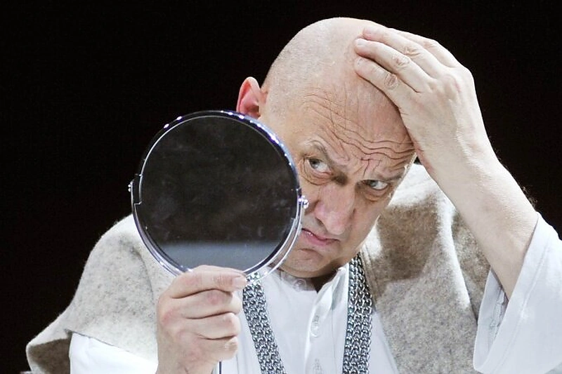 Spektaklyje „Pasaulio gerintojas“ pagal Thomo Bernhardo pjesę.