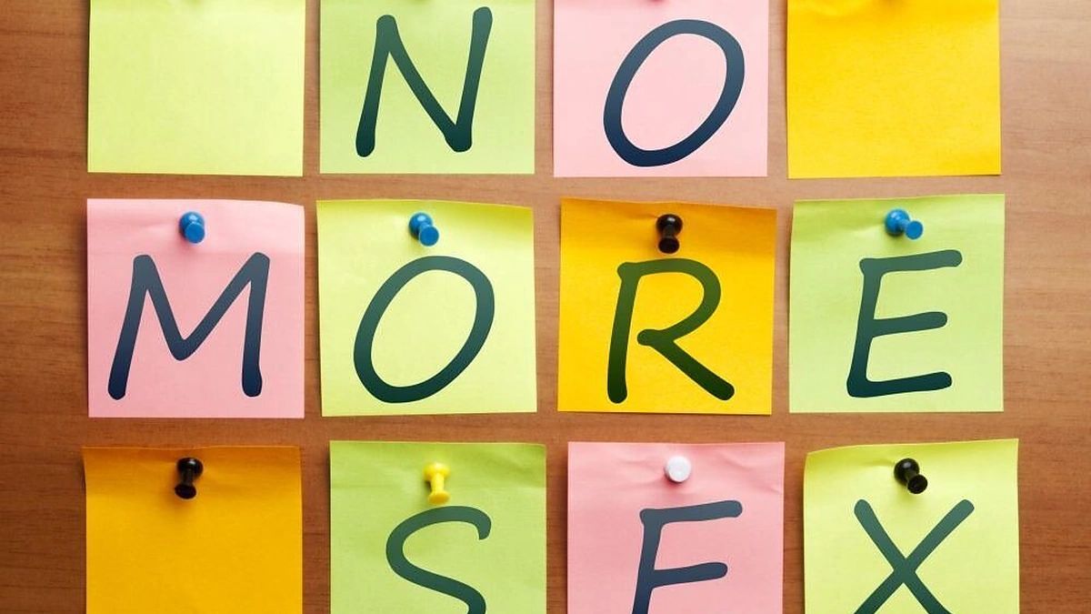 Užrašas "Daugiau jokio sekso"