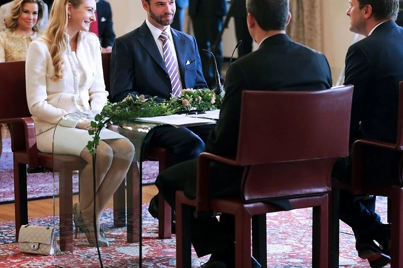 Princo Guillaume'o ir grafaitės Stephanie de Lannoy civilinė tuoktuvių ceremonija