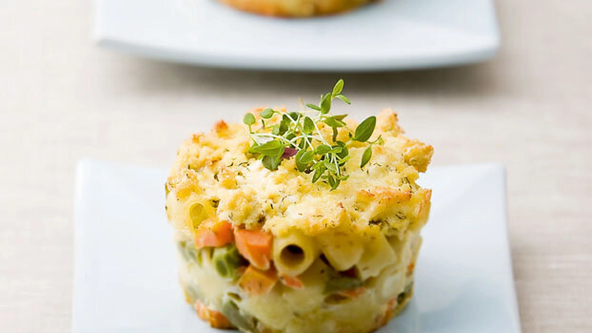 Makaronų užkepėlės su sojų varške