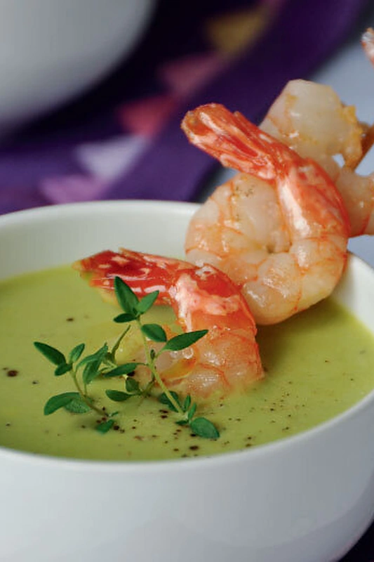 Žirnelių sriuba su krevetėmis