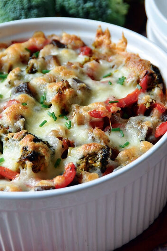 Makaronų apkepas su daržovėmis