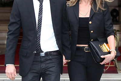 Jennifer Aniston kartu su Justin Theroux Paryžiuje.