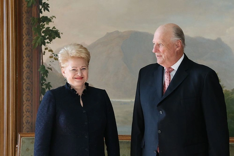 Dalia Grybauskaitė ir Norvegijos karalius Haraldas V / President.lt/Dž. G. Barysaitės nuotr.