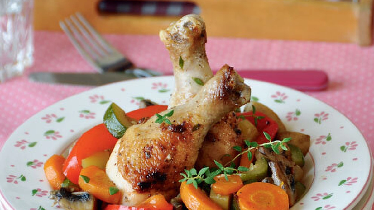 Vištų blauzdelės su daržovėmis