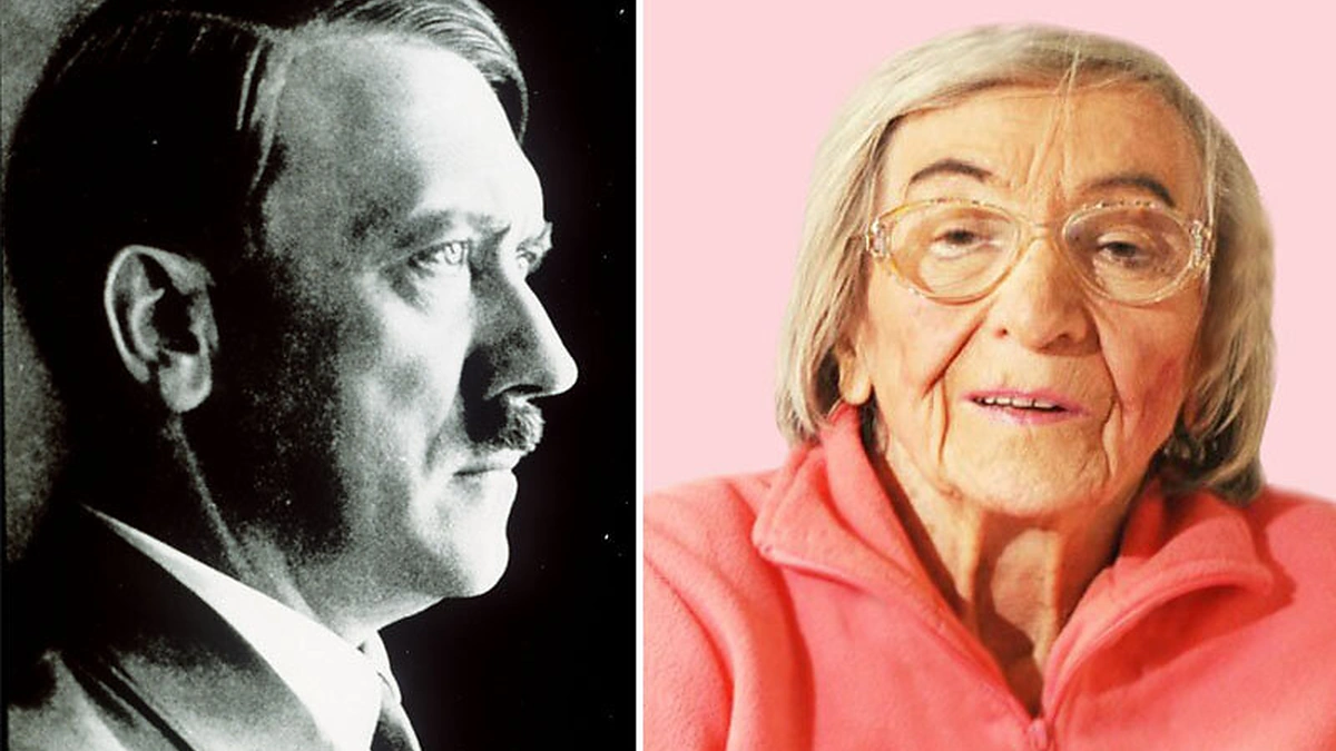Kairėje: Hitleris, dešinėje: Margot Wölk.