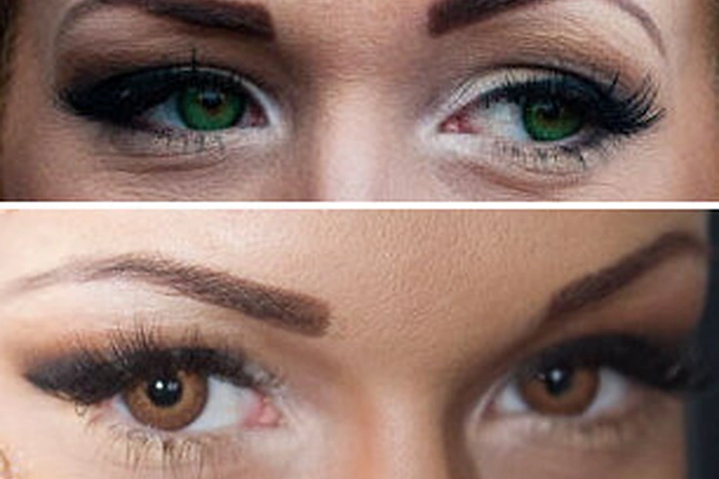 Oksanos Pikul akys - ir žalios, ir rudos