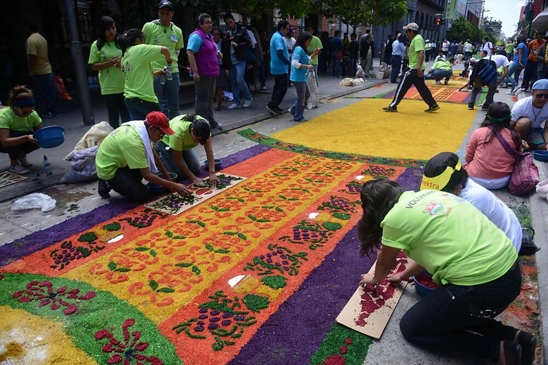 Gėlių kilimas Gvatemaloje