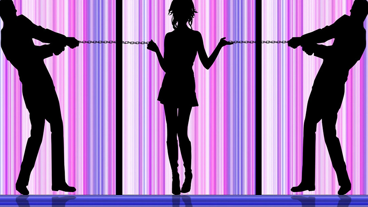 Mergina ir du vaikinai