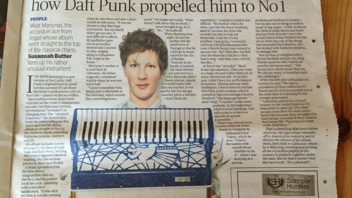 Staipsnis apie Martyną Levickį laikšraštyje „Evening Standard“