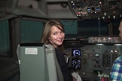 Gražina Sviderskytė sėdo prie „Boeing B737“ orlaivio šturvalo