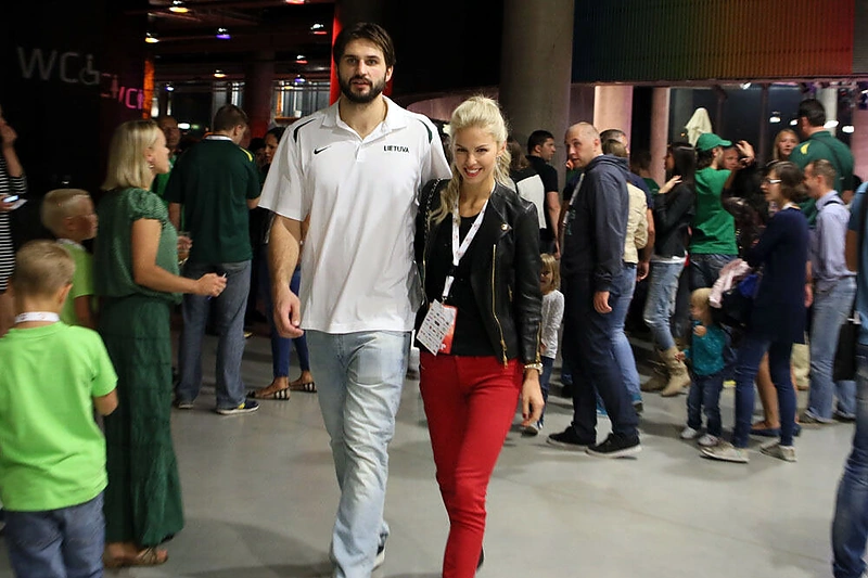 Linas Kleiza ir Agneta Kleizienė