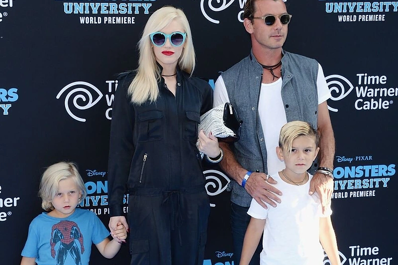 Gwen Stefani su vyru Gavinu Rossdale'u ir sūnumis Kingstonu ir Zuma