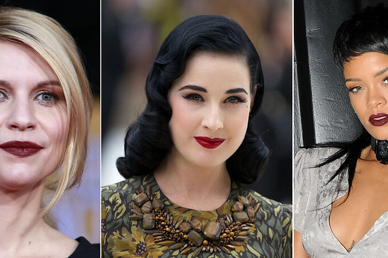 Iš kairės: Claire Danes, Dita Von Teese ir Rihanna