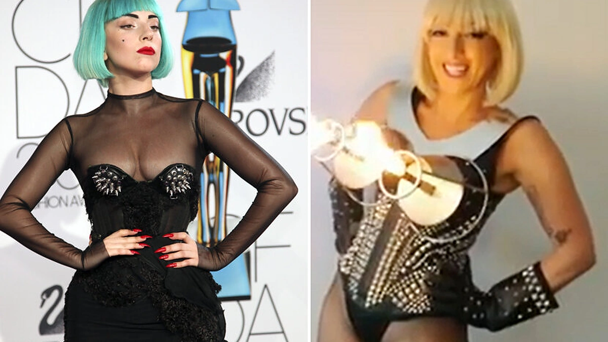 Kairėje: Lady Gaga, dešinėje: antrininkė Donna Marie Trego