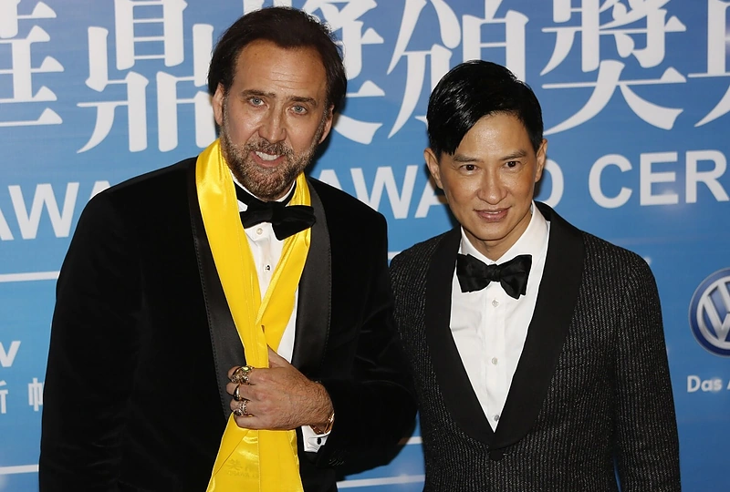 Amerikiečių aktorius Nicolas Cage'as ir kinų aktorius Nickas Cheungas