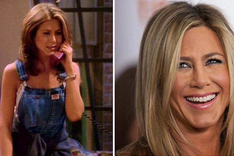 Aktorė Jennifer Aniston (iš kairės: anksčiau ir dabar)