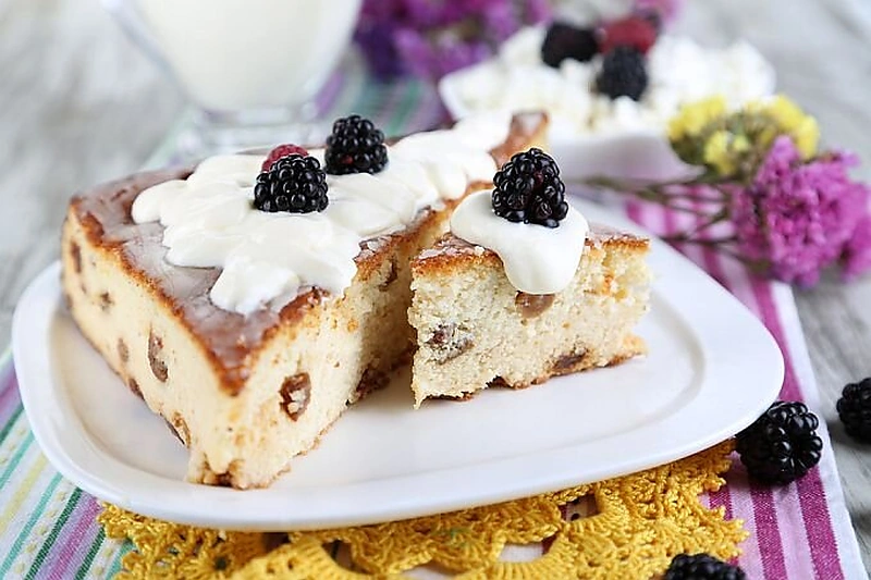 Švediškas varškės pyragas „Ostkaka“