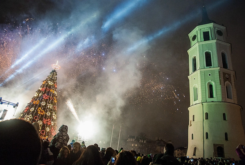 Vilniuje įžiebta Kalėdų eglė / Dariaus Jakubausko nuotr.