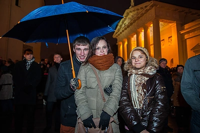 Vilniuje įžiebta Kalėdų eglė / Dariaus Jakubausko nuotr.