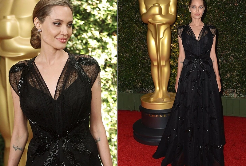 Angelina Jolie su „Atelier Versace“ suknele