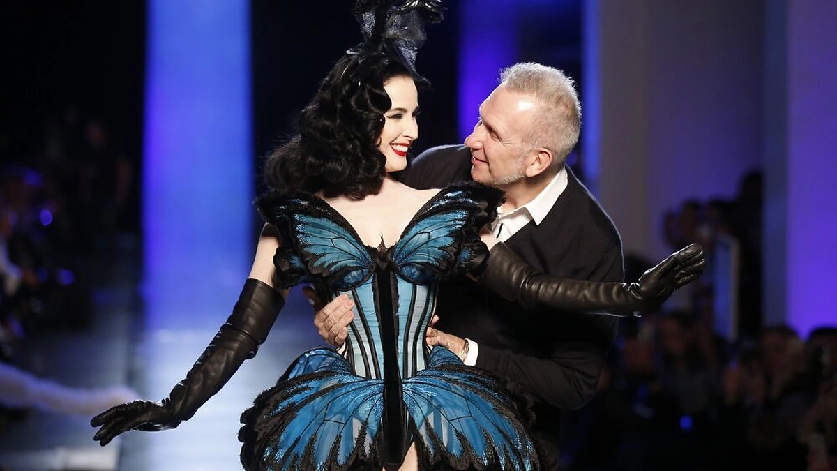 Dita Von Teese ir dizaineris Jeanas Paulas Gaultieras