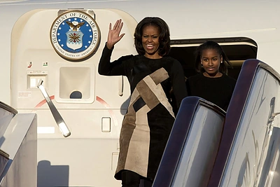 Michelle Obama su dukra Sasha Pekine