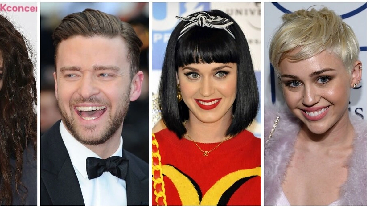 Lorde, Justinas Timberlake'as, Katy Perry ir Miley Cyrus