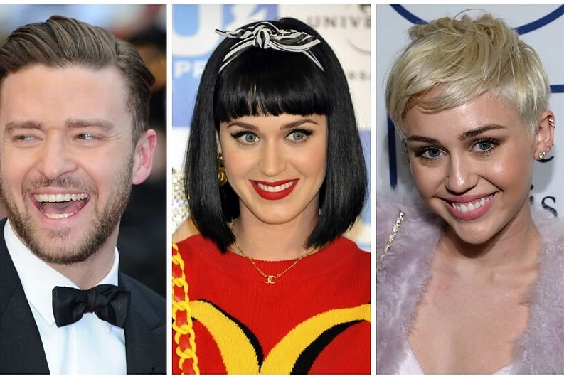 Lorde, Justinas Timberlake'as, Katy Perry ir Miley Cyrus