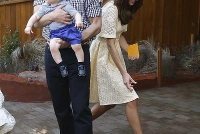 Princas Williamas ir Kembridžo hercogienė Catherine su princu George‘u