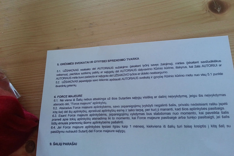 Paskutinis sutarties puslapis
