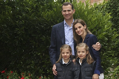 Princas Felipe ir princesė Letizia su dukromis Sofia ir Leonor