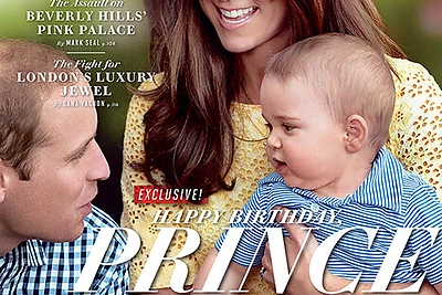 Princas Williamas su žmona Catherine ir sūnumi George'u papuošė „Vanity Fair“ viršelį