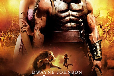 Irina Shayk ir Dwayne'as Johnsonas filmo „Heraklis“ plakate