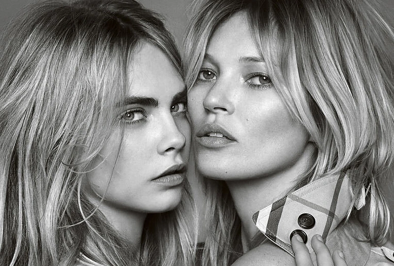 Cara Delevingne ir Kate Moss