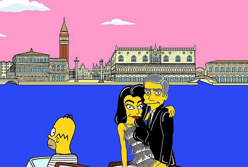 Amal Alamuddin ir George'as Clooney perkelti į „Simpsonų“ pasaulį