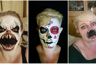 Išvydę išsigąsite: britė kuria pribloškiančio šiurpumo asmenukes