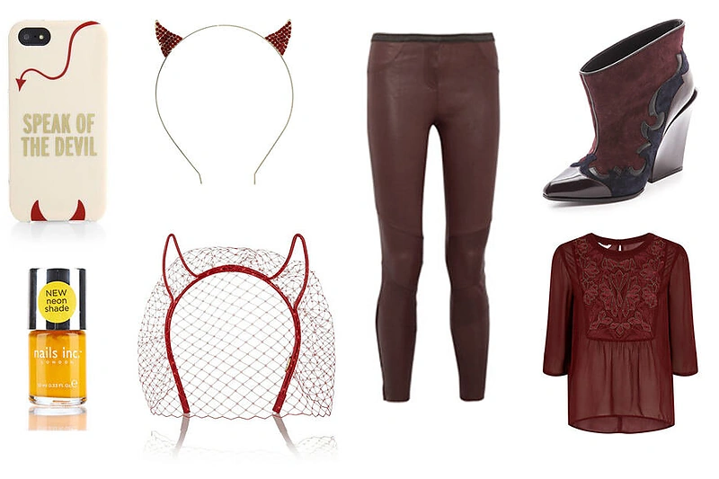 Drabužių derinys Helovinui: velnio įvaizdis