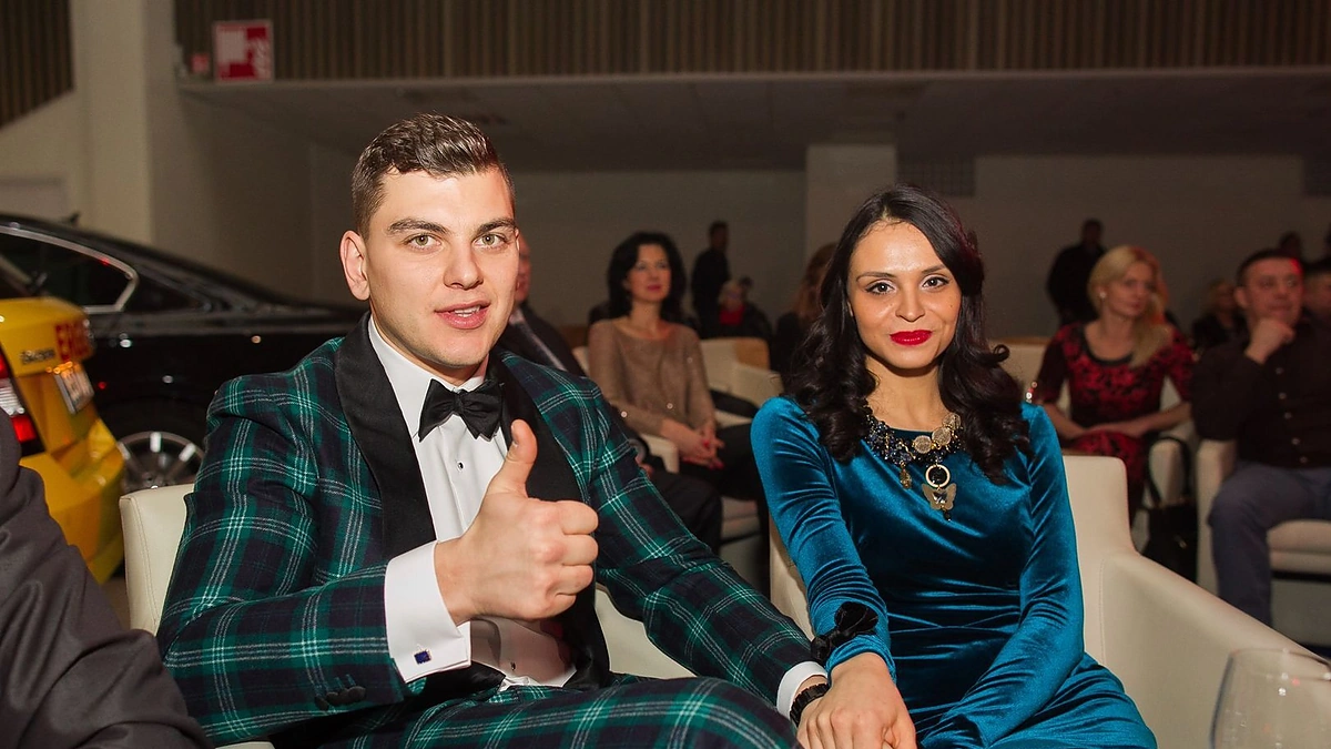 Rolandas Mackevičius su žmona Ieva