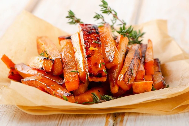 Saldžiųjų bulvių lazdelės