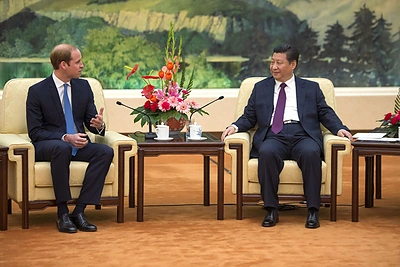 Didžiosios Britanijos princas Williamas ir Kinijos prezidentas Xi Jinpingas