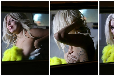 Lady Gaga prieš kameras netyčia liko nuogomis krūtimis