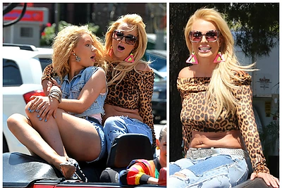 Paparaco kadras: filmuodamasi su Iggy Azalea poprincesė Britney Spears parodė savo kūno trūkumus